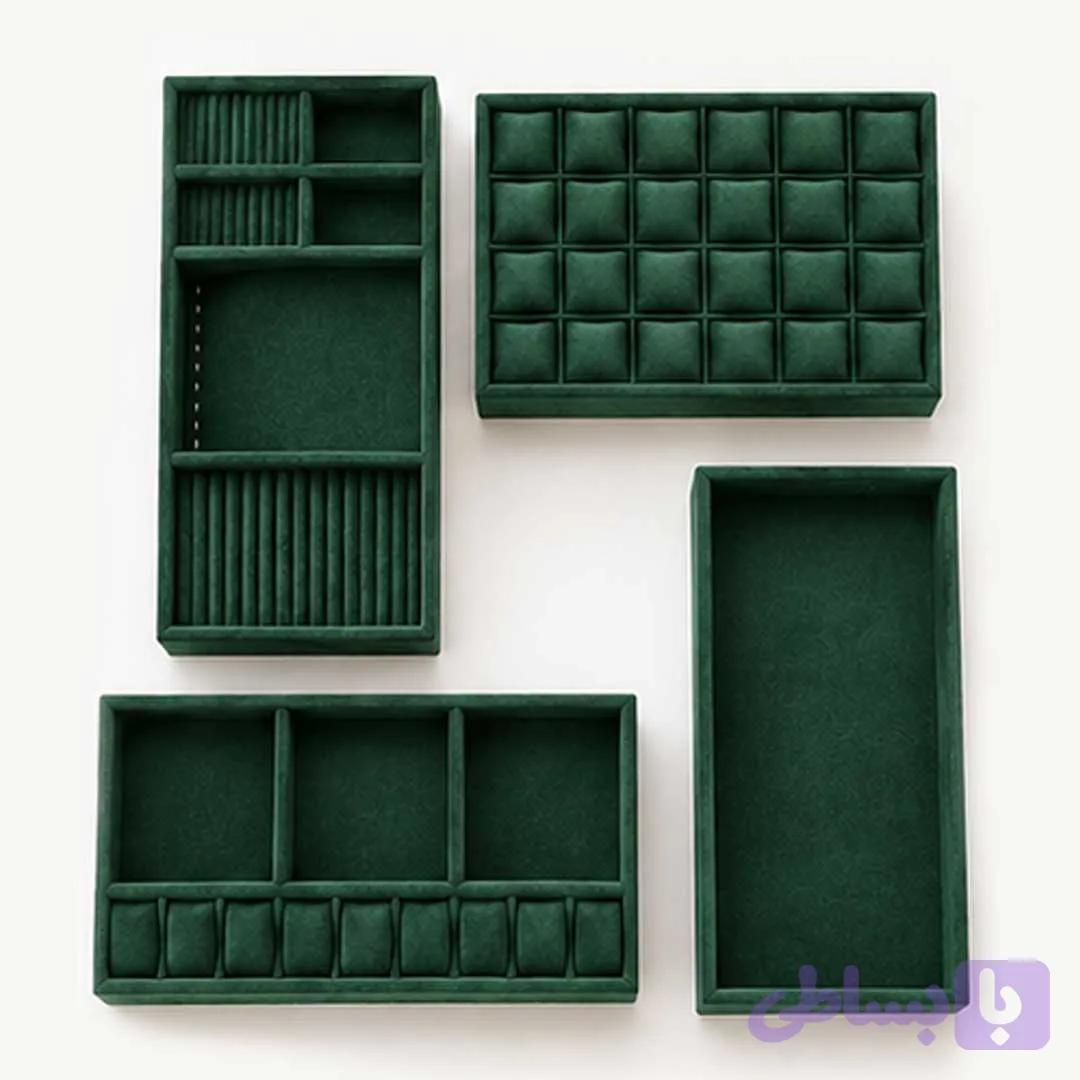 بسته 4 عددی سینی نظم دهنده جواهرات و ساعت و دستنبند و عینک و اکسسوری – ابعاد 60*30 | جواهر باکس — تصویر 1