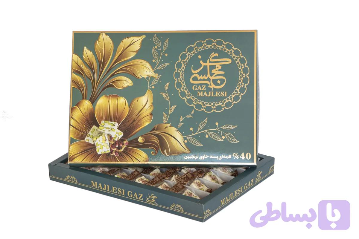 گز لقمه ای 40% پسته حاوی ترنجبین 300 گرم — تصویر 1