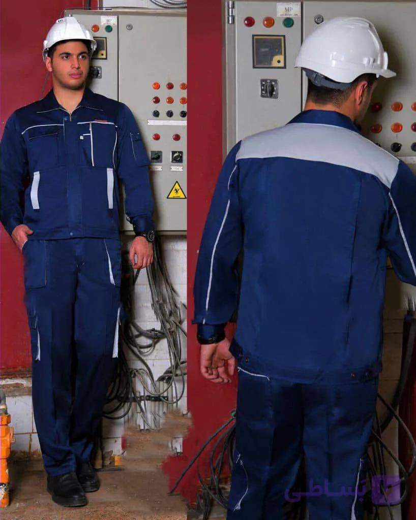 لباس کار آبی نفتی-استخوانی یزدان