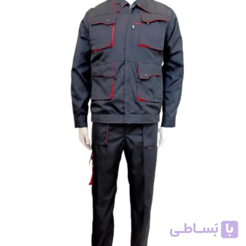 لباس کار ست ورک مشکی – قرمز