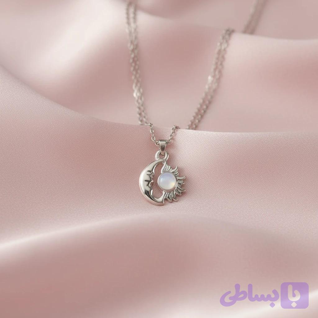 گردنبند طرح خورشید و ماه