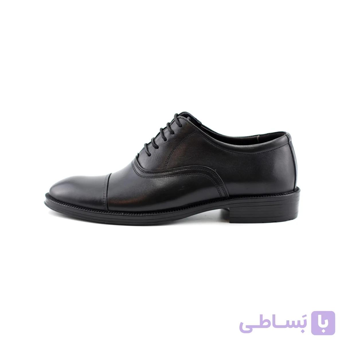 کفش مردانه تمام چرم رسمی مدل آرمان (Cap Toe)