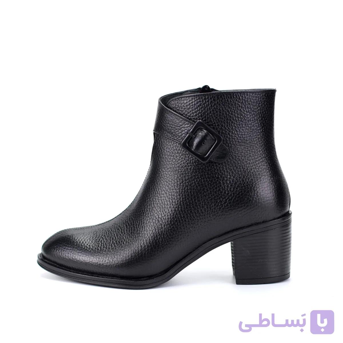 نیم‌بوت زنانه چرم طبیعی مدل مارین | پاشنه‌دار