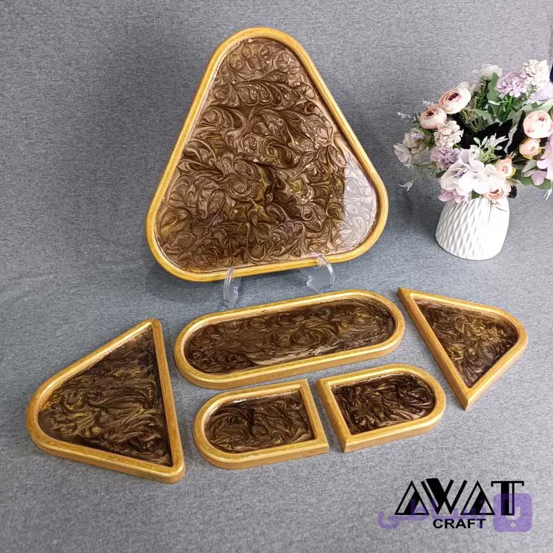 اردو خوری 6 تکه رزینی با طرح ابر و باد — تصویر 1