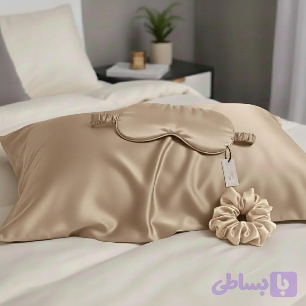 پک روبالشی ساتن ساده | اسکرانچی و چشم‌بند ساتن
