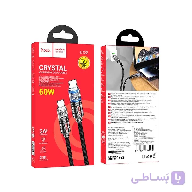 کابل شارژ دو سر تایپ C هوکو مدل U122 — تصویر 1