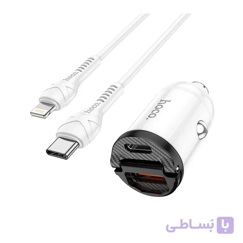 شارژر فندکی تایپ C به لایتنینگ هوکو مدل NZ2 — تصویر 1