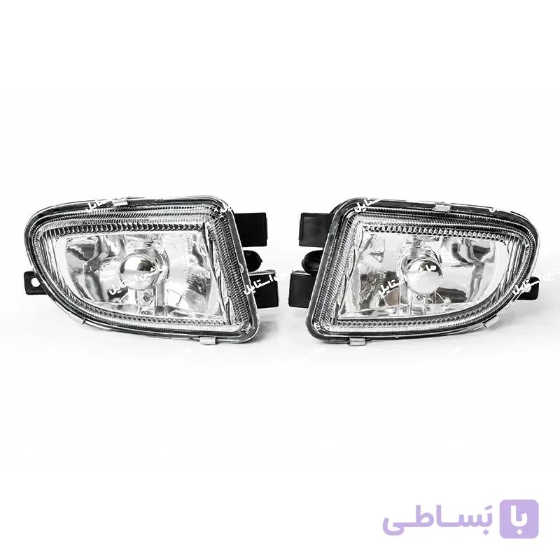 چراغ مه شکن جلو سمند LX فابریکی برند فراز (پکیج جفتی شیشه ای)