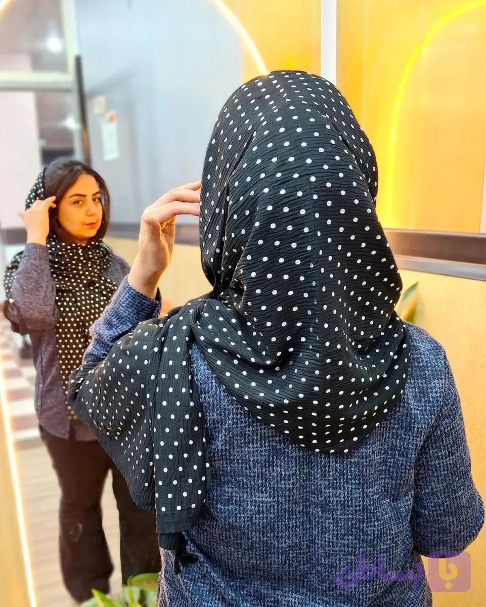 شال زنانه خالدار مشکی
