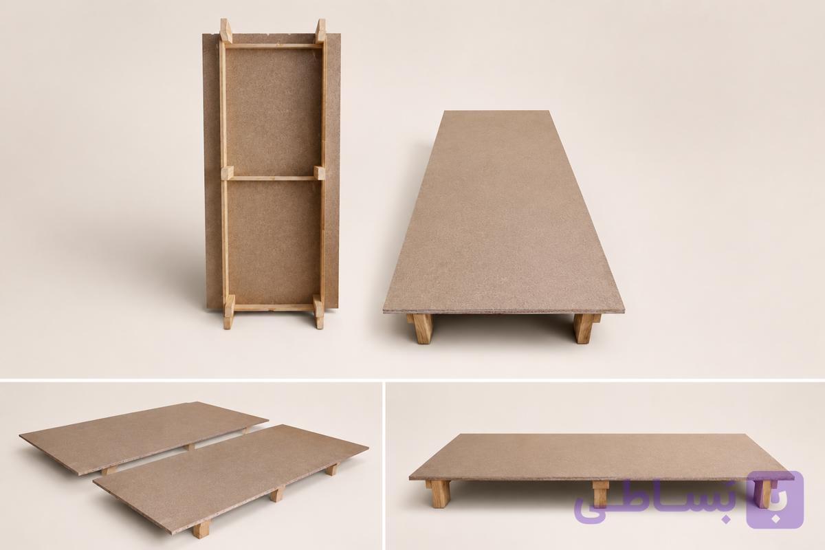 کفی تخت ۶ پایه چوبی