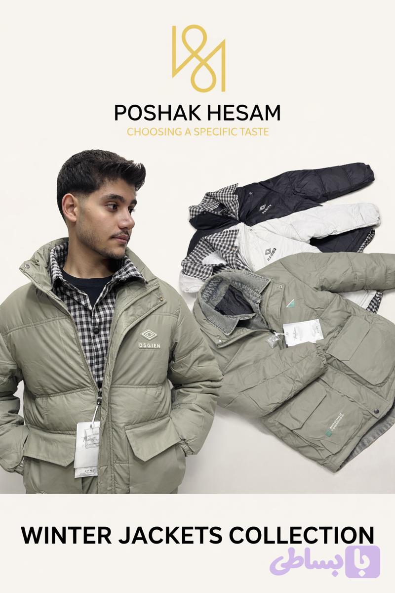 کاپشن اسپورت مردانه وارداتی داخل پر روی ضد آب سیلیکونی طرح پیراهن چهارخانه دکمه ای