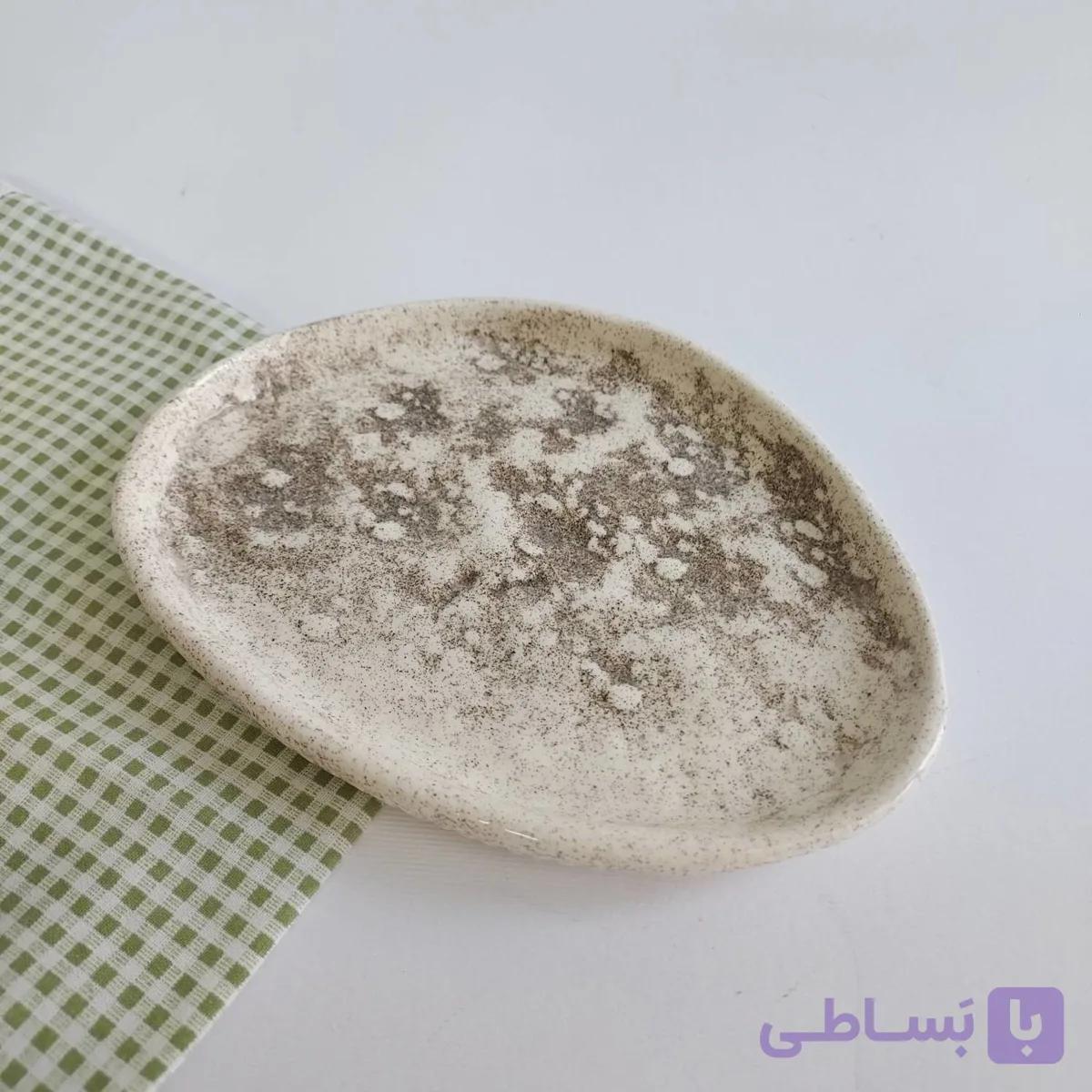 ظرف تک نسخه سرامیکی دست ساز – طرح برگ — تصویر 1
