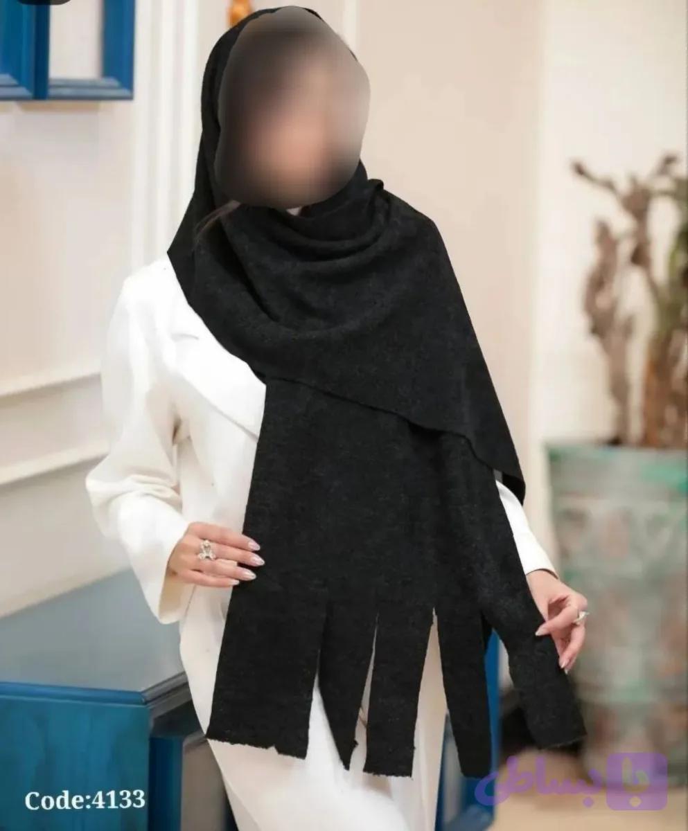 بیگ اسکارف زنانه حوله‌ای گرم قواره بزرگ 40×190 مشکی