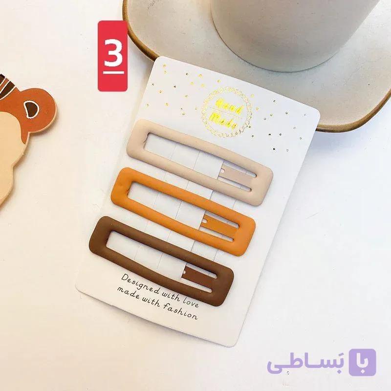 ست گیره مو فانتزی مات رنگ پاییزی