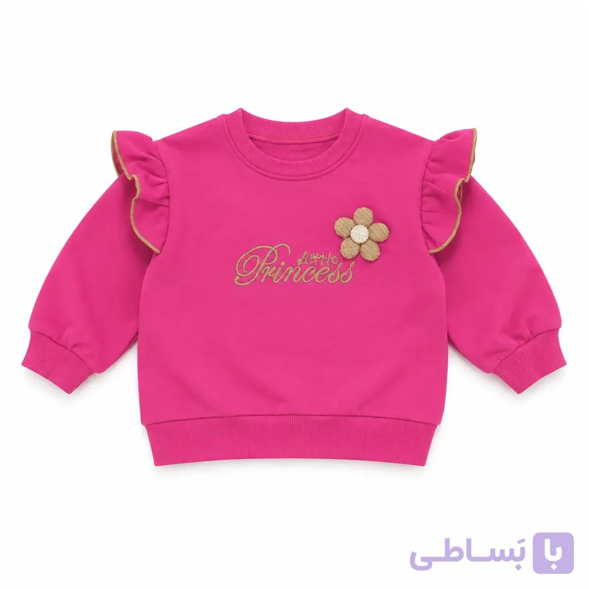 دورس بچگانه دخترانه صورتی طرح LITTLE PRINCESS مناسب 6 ماه تا 36 ماه — تصویر 1
