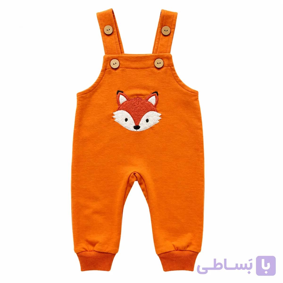 بیلر بچه گانه طرح تدی مناسب 3 ماه تا 2 سال جنس دورس پنبه — تصویر 1