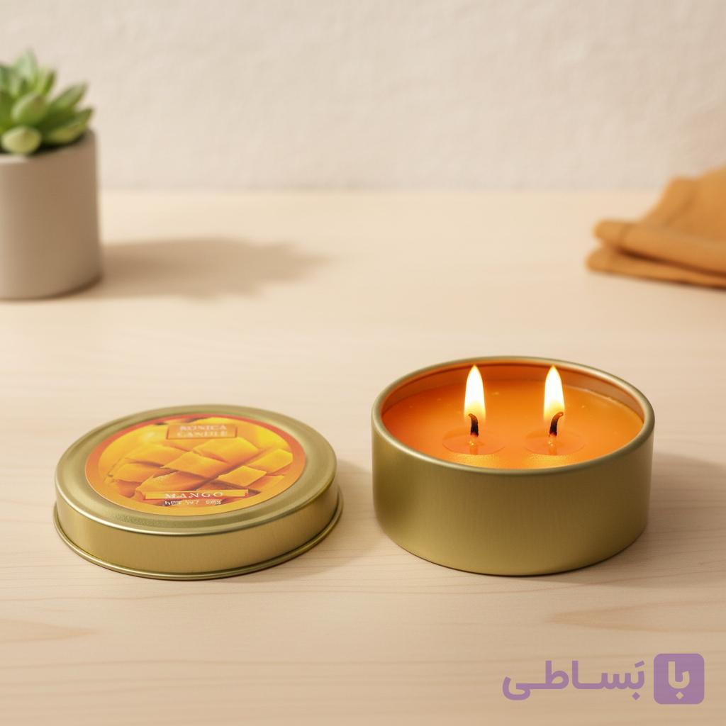 شمع معطر رونیکا مدل فلزی کوچک رایحه MAMGO (انبه)