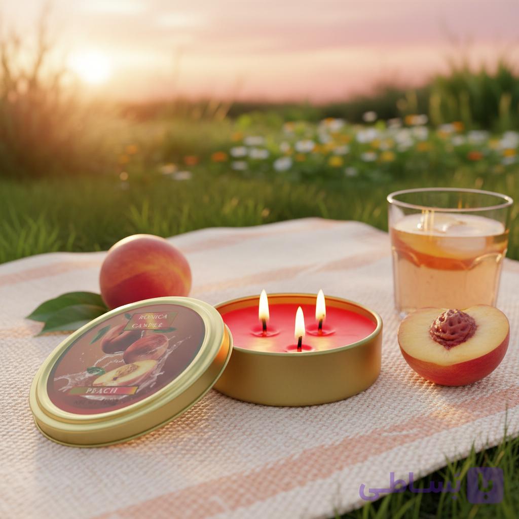 شمع معطر رونیکا مدل فلزی کوچک رایحه PEACH (هلو)