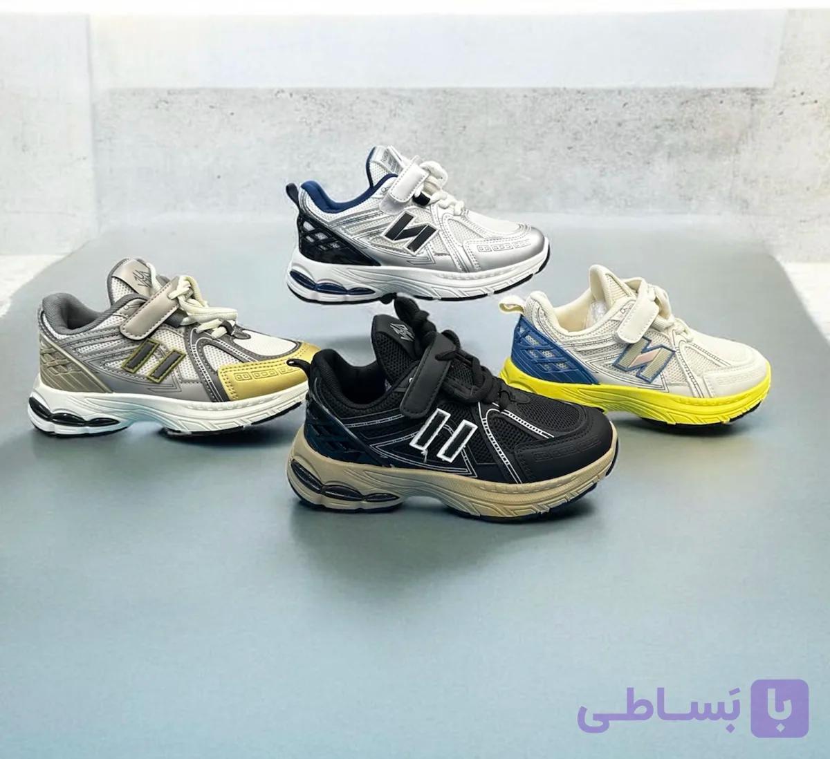 کفش کتونی بچه گانه خارجی طرح New balance برند Berry kids استفاده روزمره , استایل ،راحتی ،چسپی |در چند رنگ جذاب