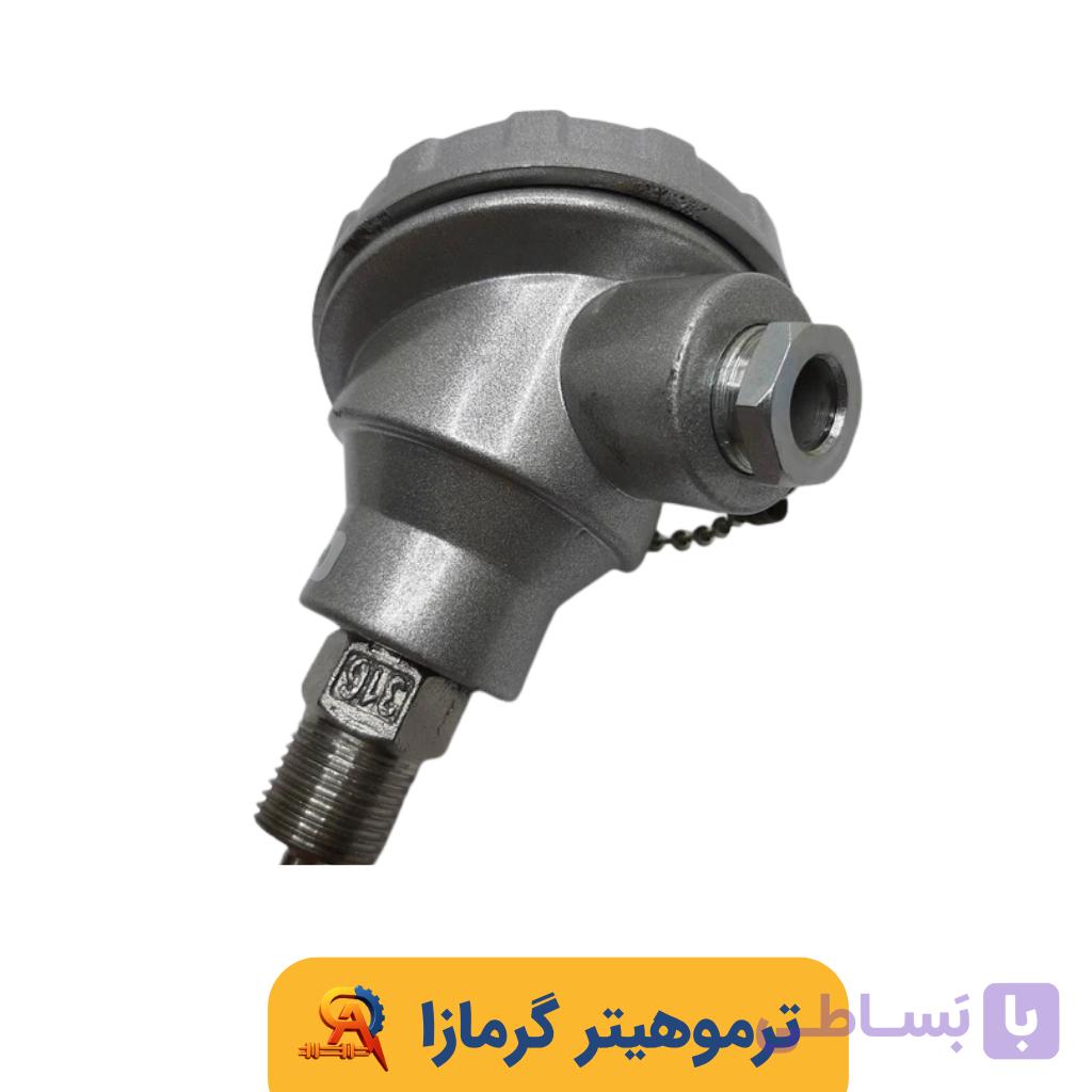 سنسور دما RTD-PT100 کلگی دار رزوه ۱/2 قلاف قطر ۶ میلیمتر طول ۱۰ سانتی متر SS316