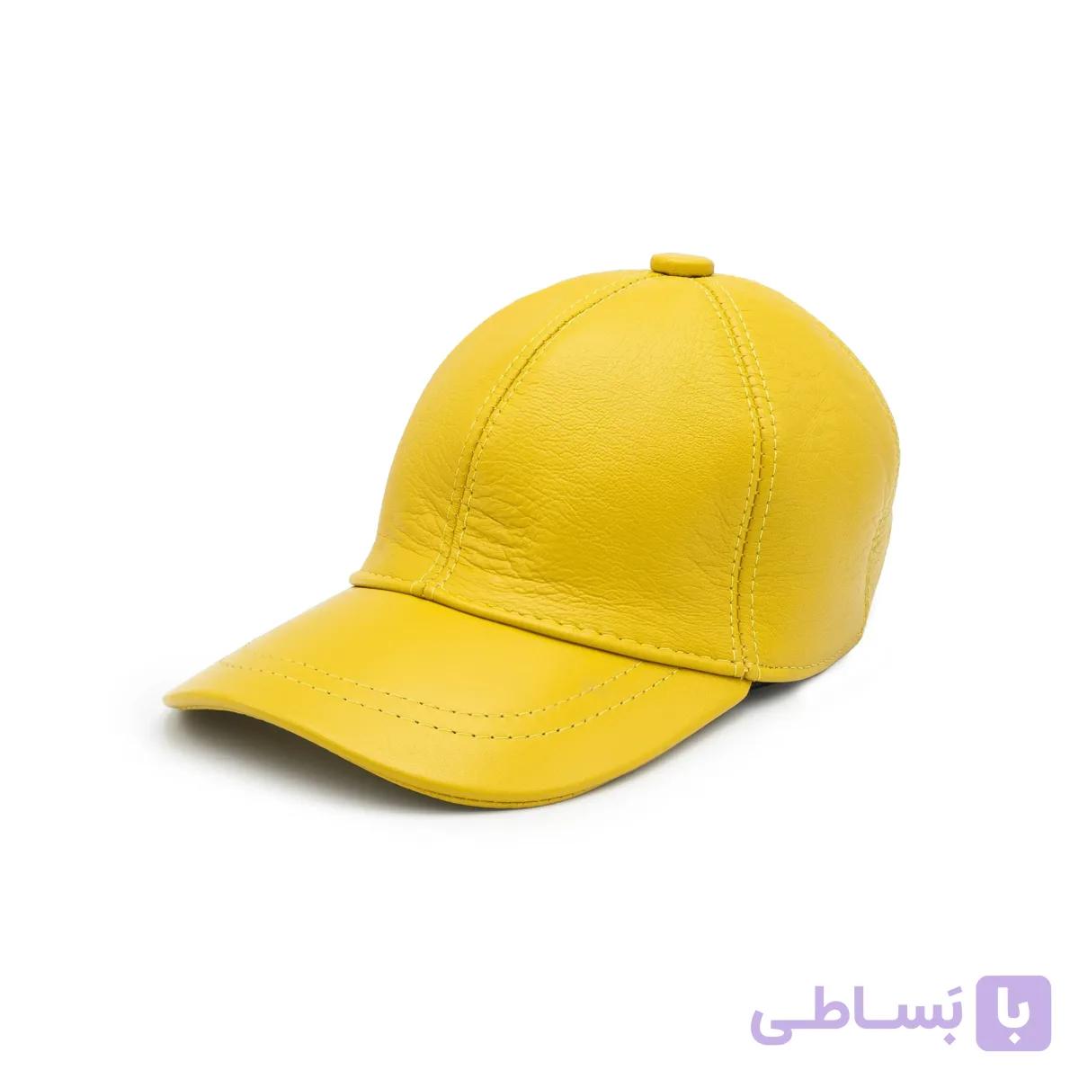 کلاه لب دار چرم زرد — تصویر 1