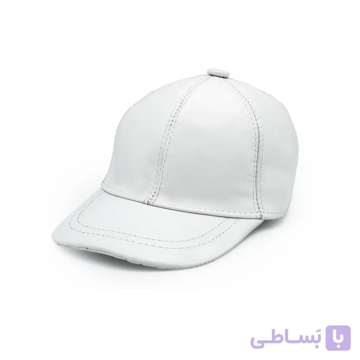 کلاه لبه دار چرم سفید — تصویر 1