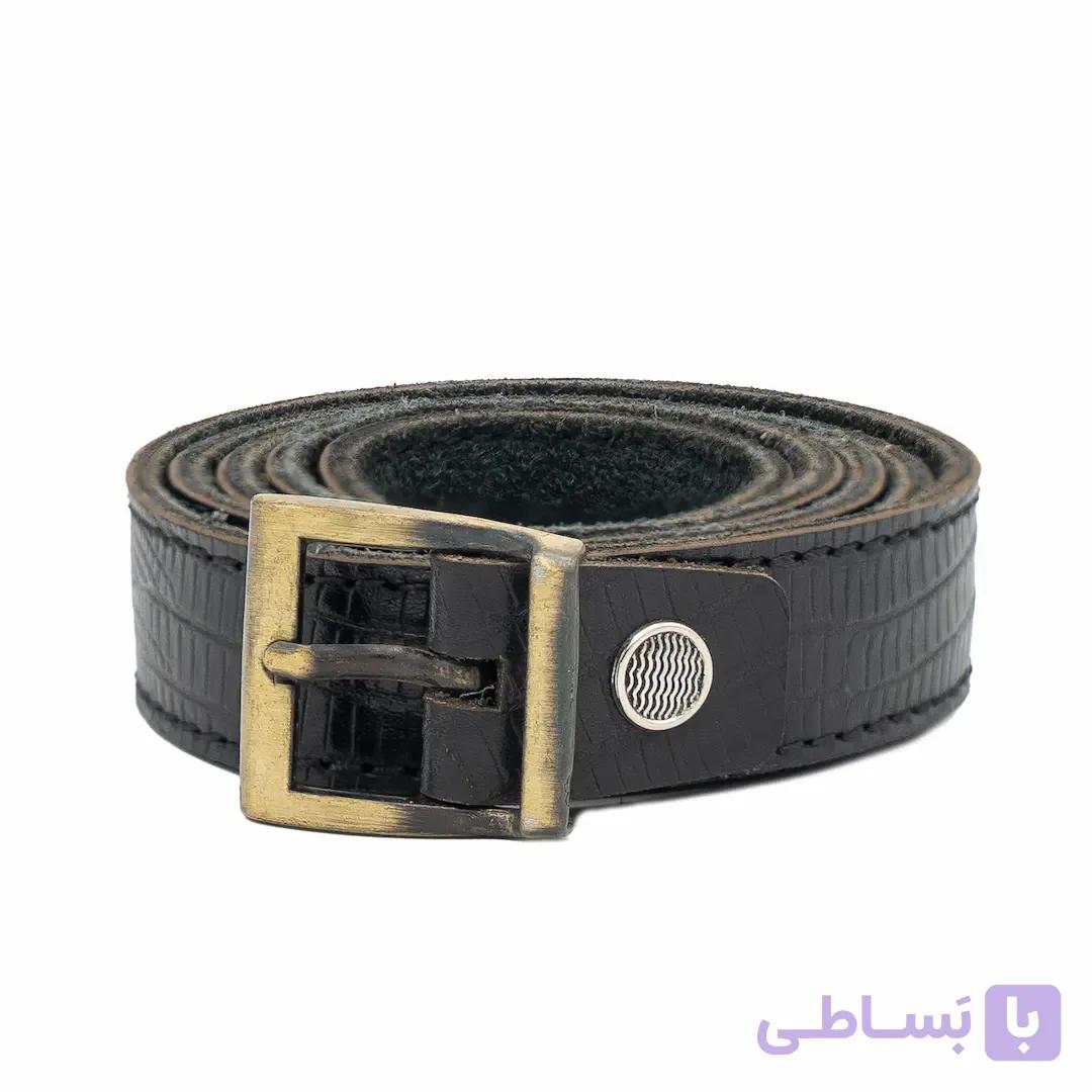کمربند چرم زنانه مشکی مدل ورنی — تصویر 1