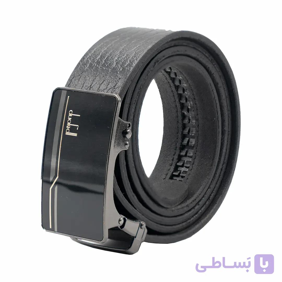 کمربند مردانه چرم گاومیش با سگک ریلی — تصویر 1