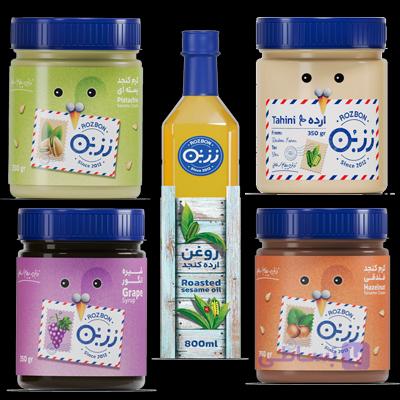 پکیج 1 عدد روغن ارده با 4 کرم کنجد 400 گرمی