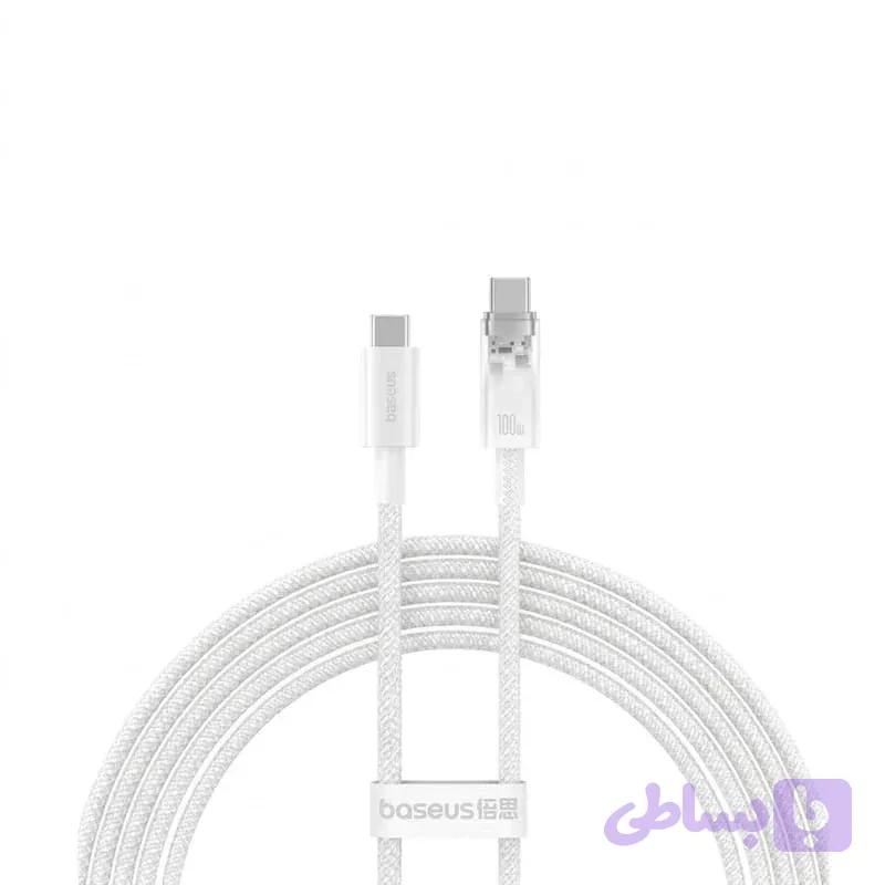 کابل USB-C بیسوس Explorer Series مدل CB000043 توان ۱۰۰ وات طول ۲ متر — تصویر 1