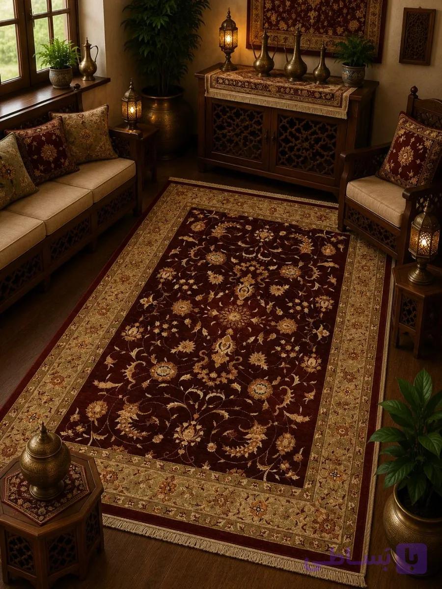 فرش پشم مکانیزه گوشت دار – کد 78294 — تصویر 1