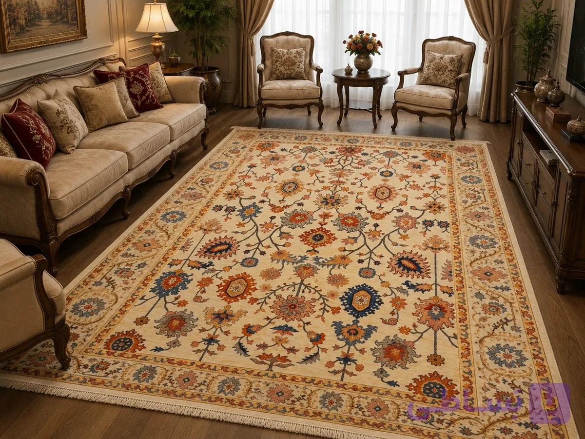 فرش پشم مکانیزه گوشت دار – کد 76346 — تصویر 1