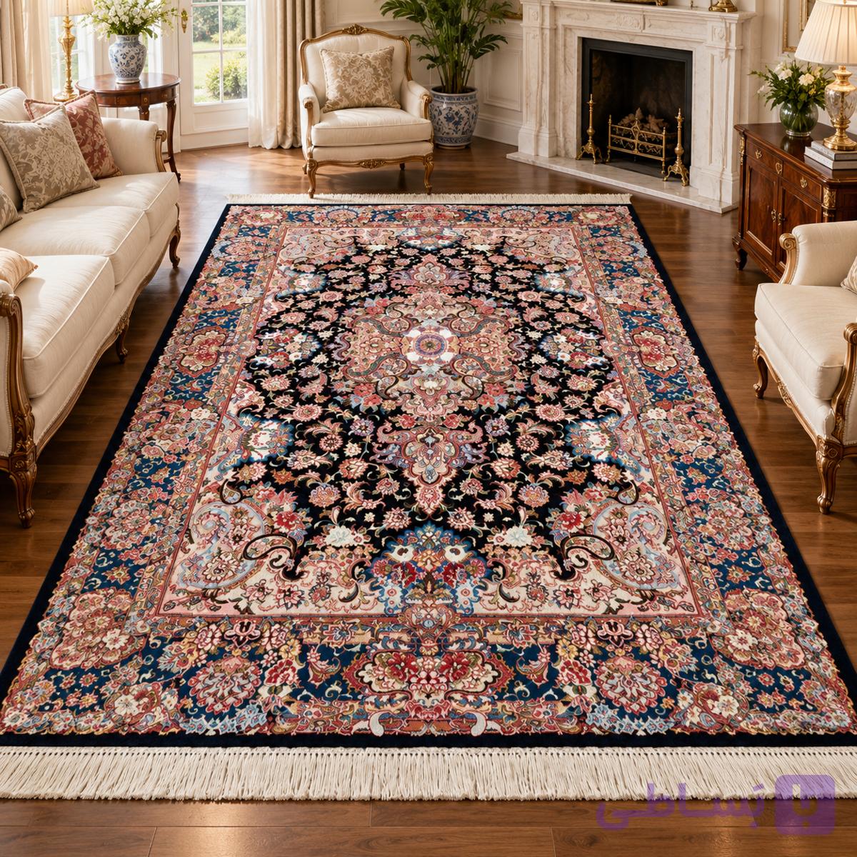 فرش دستباف تبریز ۳۰ رج پشم مرینوس طرح سالاری ۶ متری – کد 75731 — تصویر 1