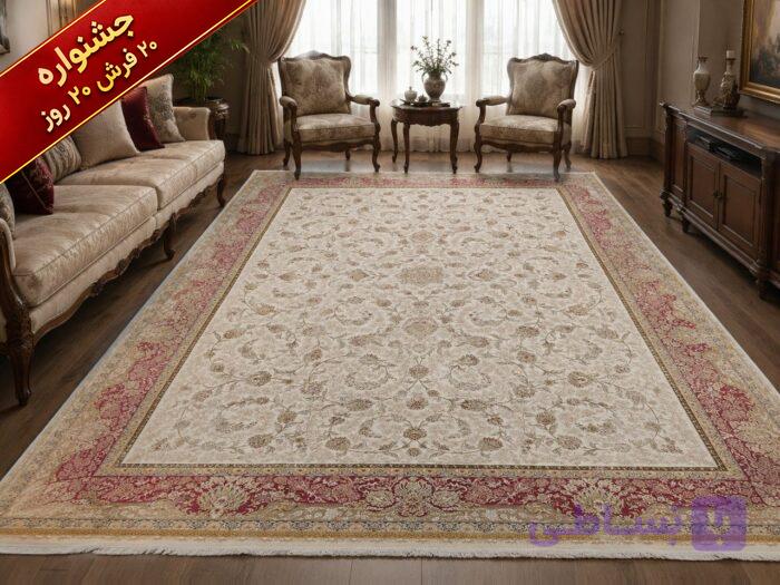 فرش ماشینی خاطره کویر کاشان 1500 شانه کد 76329 — تصویر 1