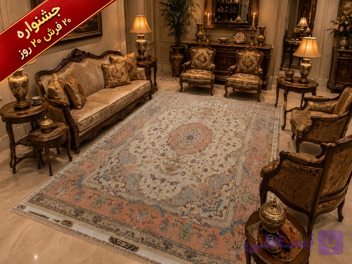 فرش دستبافت 12 متری طرح خطیبی 40 رج – کد 75638 — تصویر 1