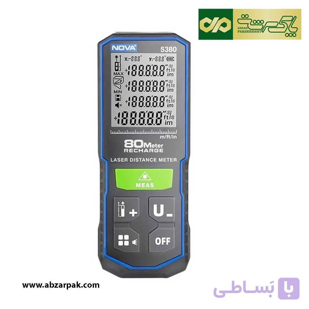 متر لیزری ۸۰ متری نور سبز شارژی نووا NOVA مدل 5380