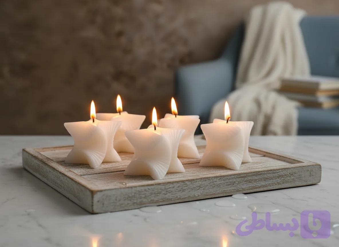 شمع دکوری مکعب چند وجهی