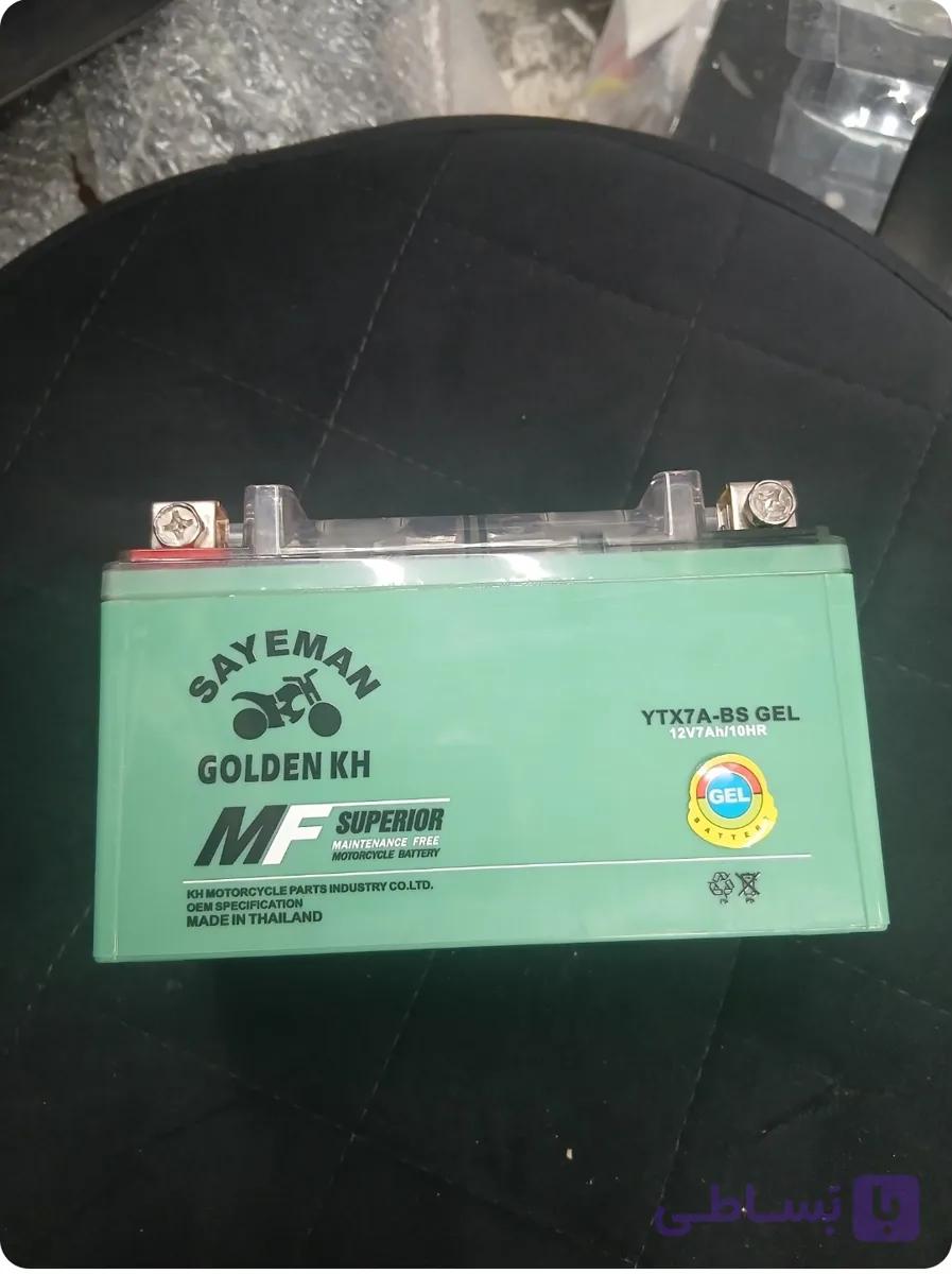 باتری موتورسیکلت۱۲ ولت ۷آمپر پهن ژله ای Golden kh طرح کلیک