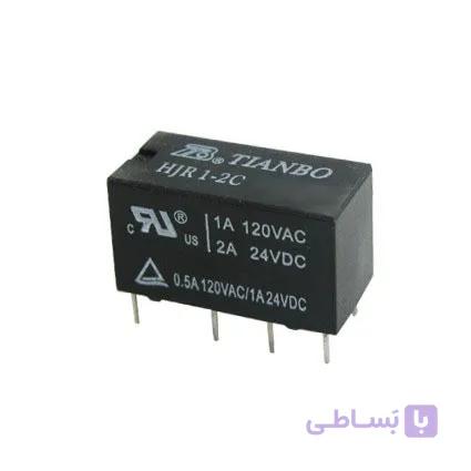 رله 12 ولت دو کنتاکت مخابراتی برند TIANBO HJR1-2C L-12V
