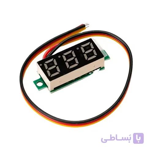 ماژول ولت متر DC زرد 0 تا 100 ولت 0.28 اینچ دارای پتانسیومتر تنظیم ولتاژ — تصویر 1