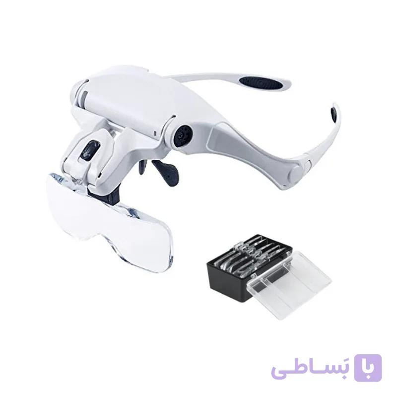 ذره بین عینکی دارای ال ای دی و 5 لنز متفاوت مدل 9892