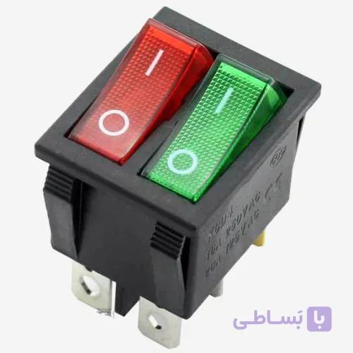 کلید راکر چراغ دار دو پل مناسب بخاری برقی