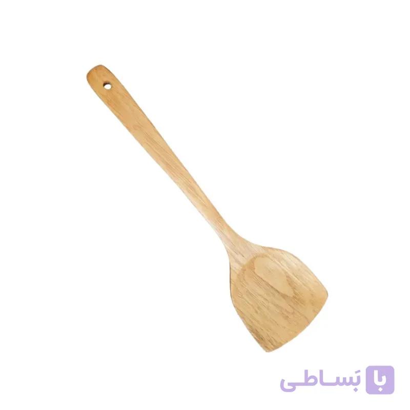 کفگیر چوبی دسته بلند مدل پارویی — تصویر 1