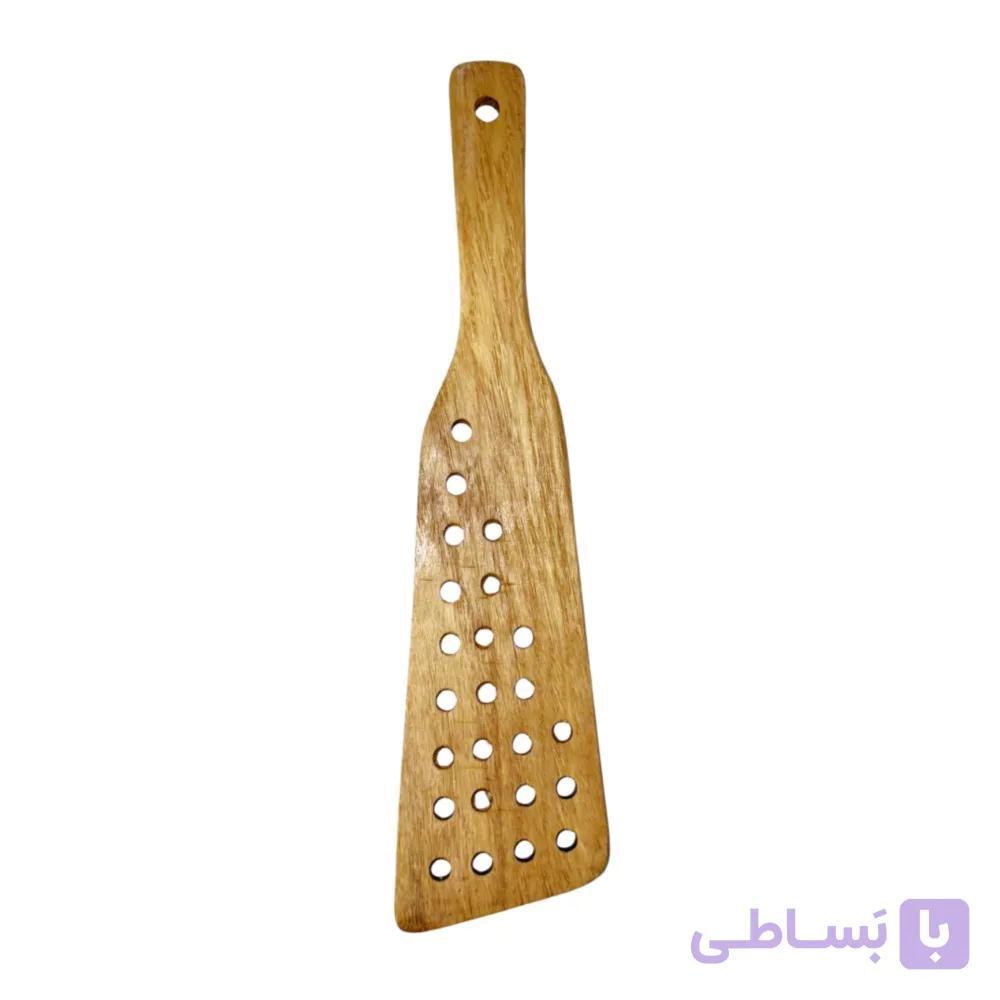 کفگیر چوبی کلاسیک سوراخ دار — تصویر 1