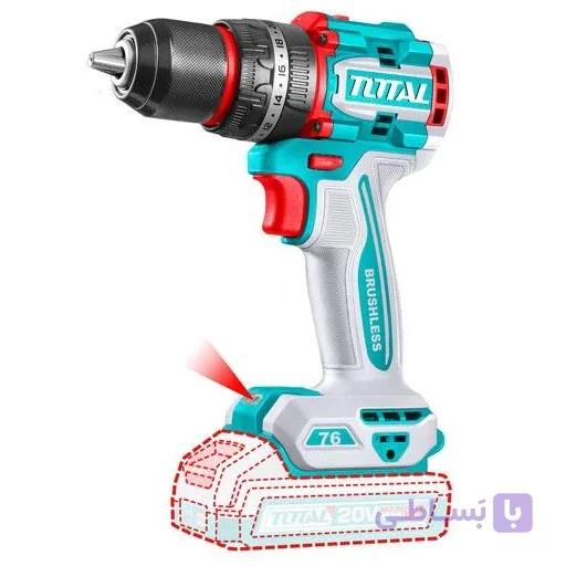 دریل شارژی چکشی توتال TIDLI20768 براشلس 76 نیوتن متر — تصویر 1