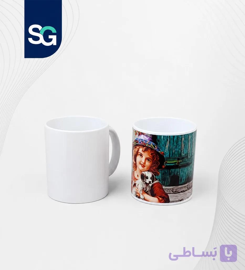 لیوان سرامیکی oz11 دسته توپی سفید — تصویر 1