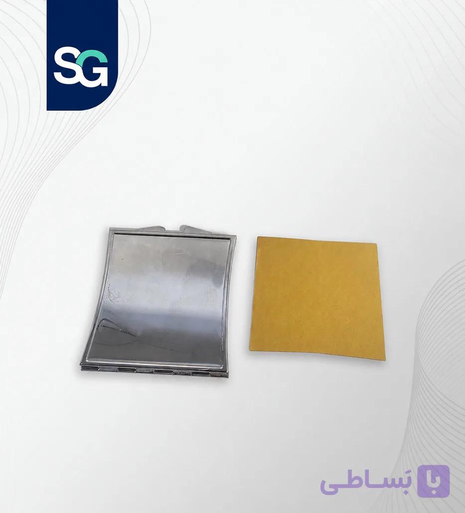 آینه آرایشی مربع قوس دار نقره ای