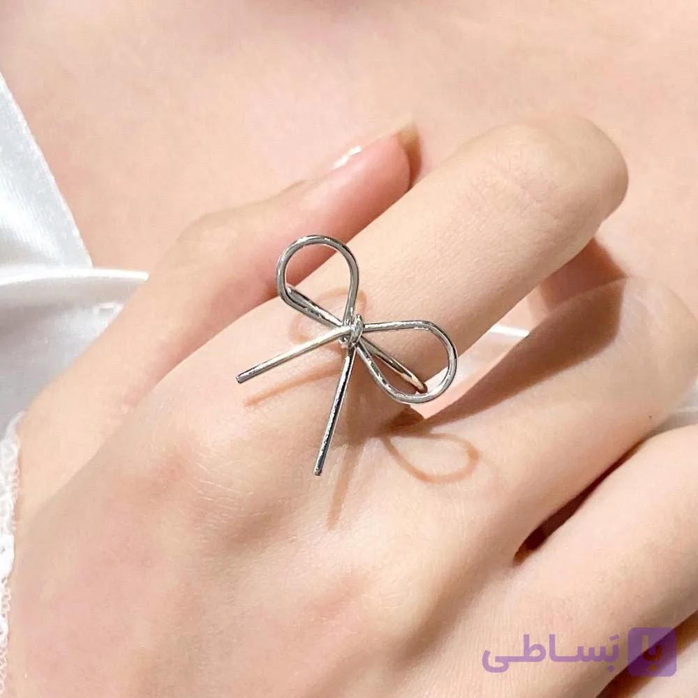 انگشتر استیل پاپیون | فول استیل | فری سایز