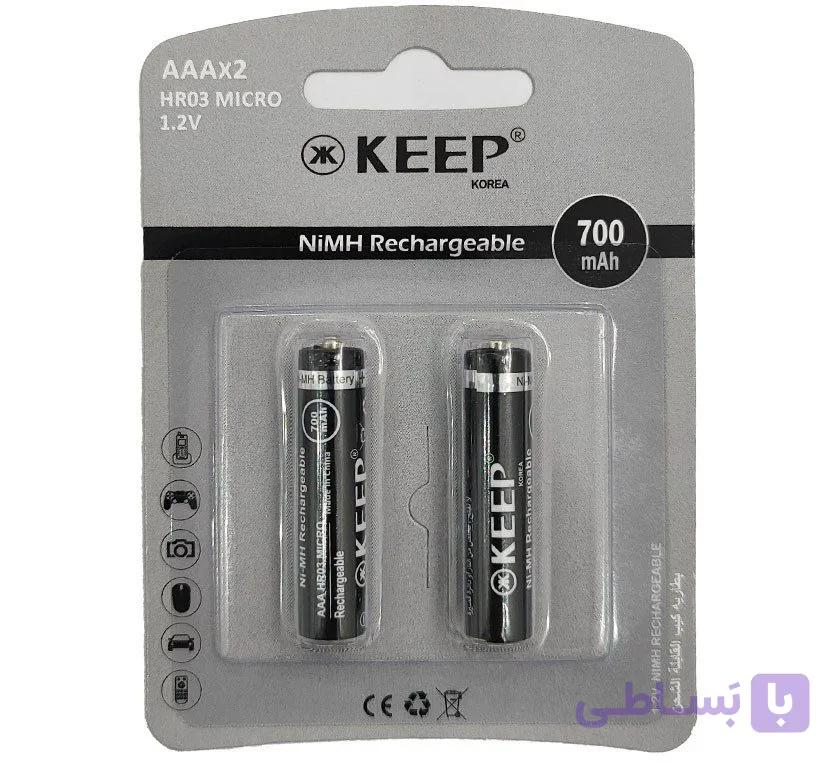 باتری نیمه قلمی ریشارژ 2 عددی کیپ 700mAh
