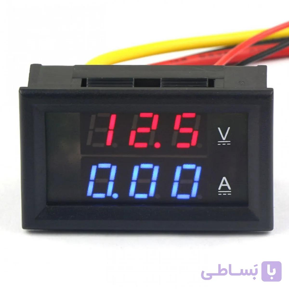 ماژول ولت متر آمپرمتر دیجیتال 100ولت 10 آمپر مدل 10A (2 رنگ-قرمز آبی) 100V/10A